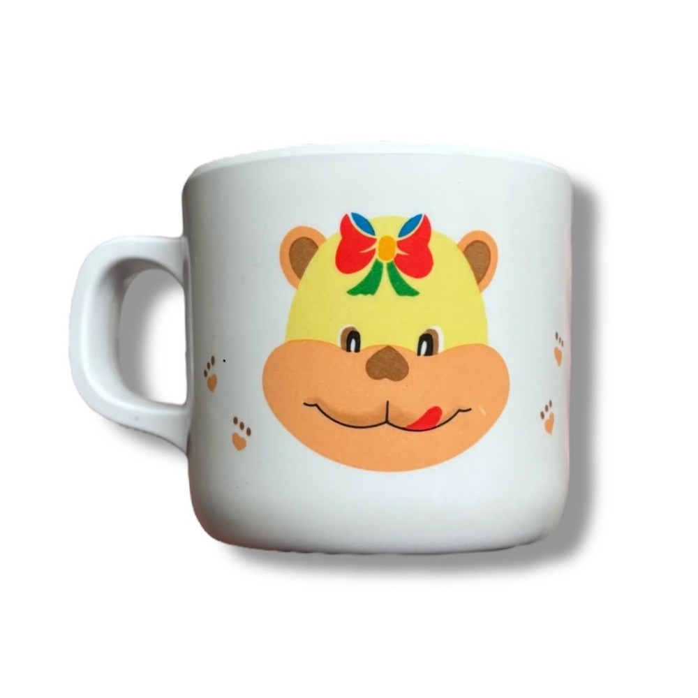 PECO WARE Melamine Small Handled Mug Bear Faces VINTAGE